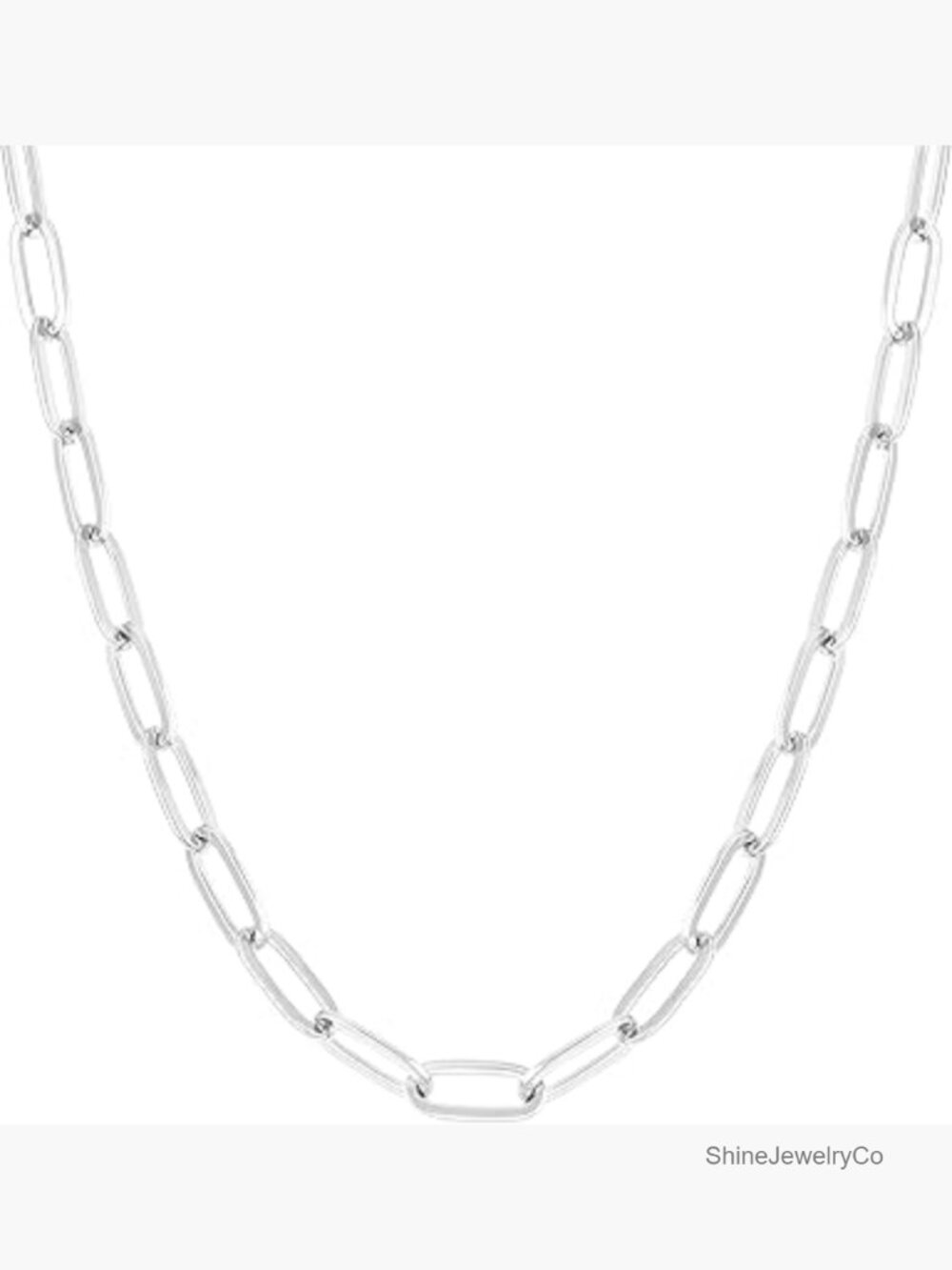 925 Sterling Silver Paperclip Necklace Chain 3-7mm 16-30 Inches